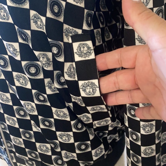 Versace Intensive Black White Medusa Print Fabric Jacket. M - Picture 3 of 6